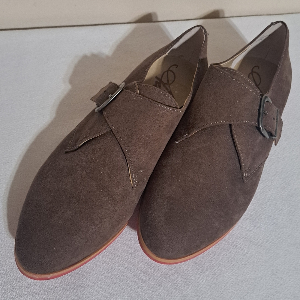 Women's American Rag Cie Preppy Brown Suede Buckle Shoes